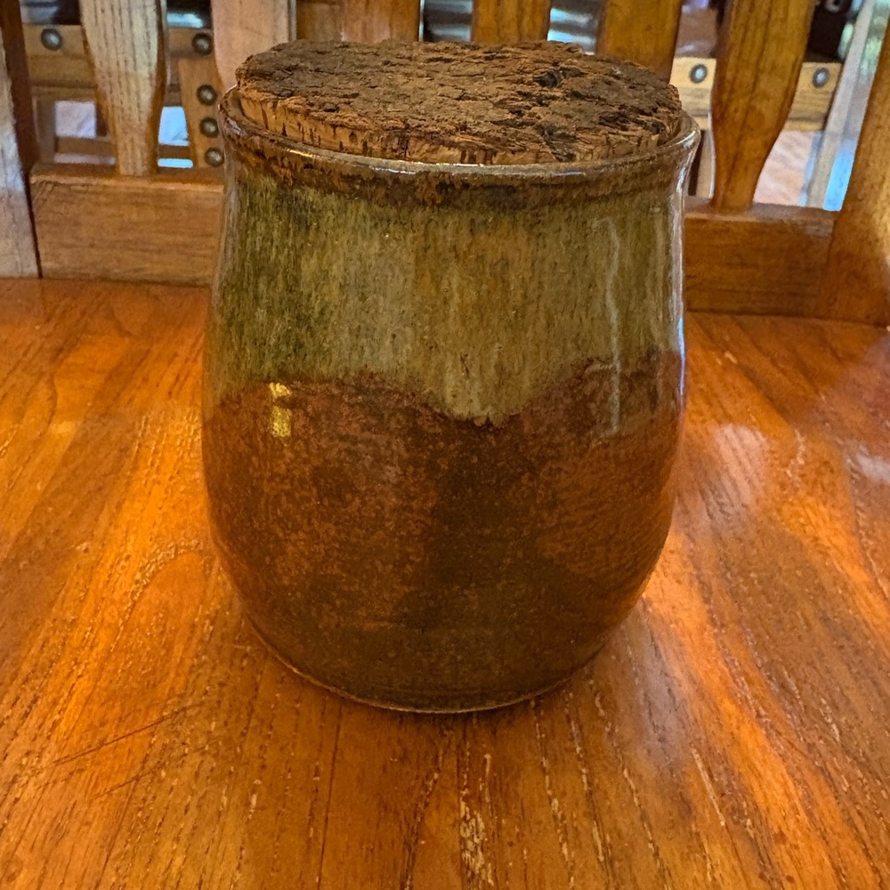 Bob Chaundy Studio Pottery Jar – Signed & Dated 1981, Brown/Olive Drip Glaze - Picture 2 of 13